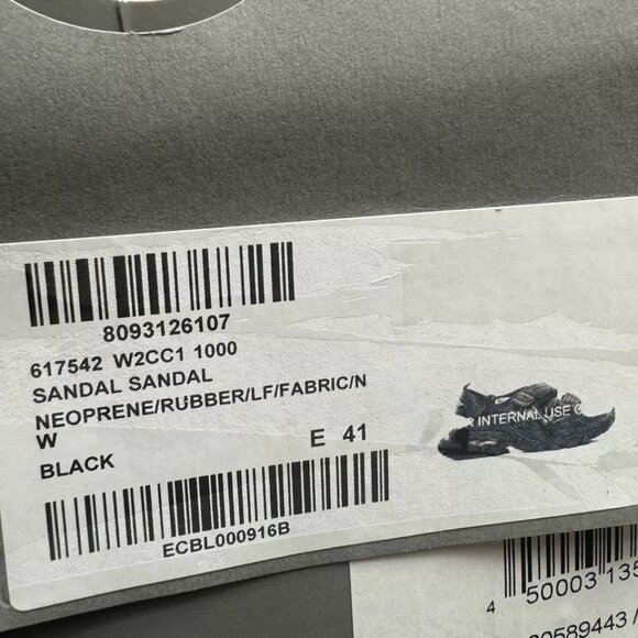 Balenciaga Mens Sandal Black Size EU41 US8 - Picture 6 of 6